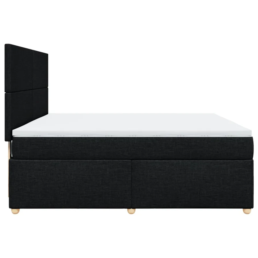 Sommier à lattes de lit avec matelas Noir 180x200 cm Tissu - 5