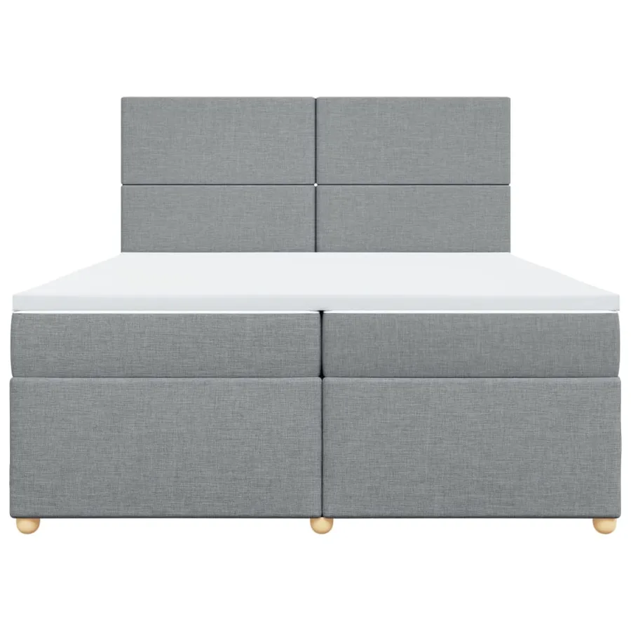 Sommier à lattes de lit avec matelas Gris clair 200x200cm Tissu - 4