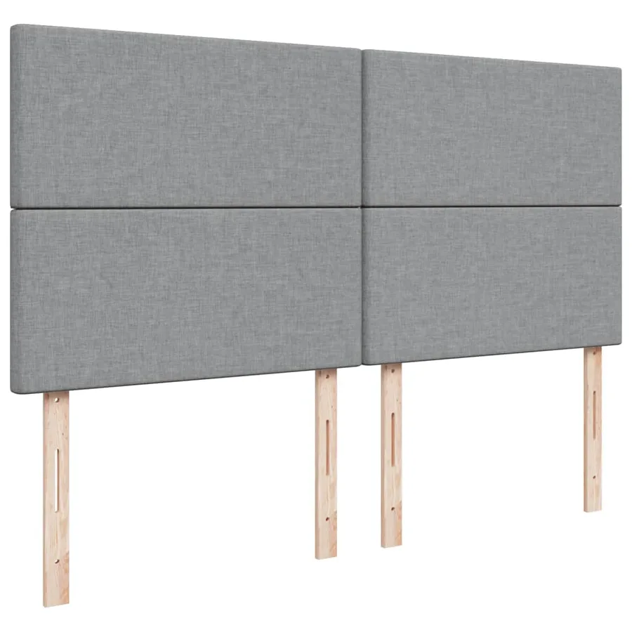 Sommier à lattes de lit avec matelas Gris clair 200x200cm Tissu - 7