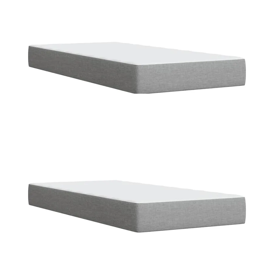 Sommier à lattes de lit avec matelas Gris clair 200x200cm Tissu - 10