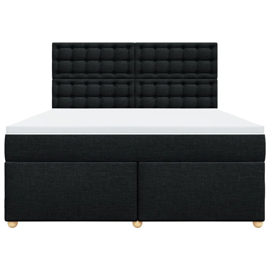 Sommier à lattes de lit avec matelas Noir 180x200 cm Tissu - 4