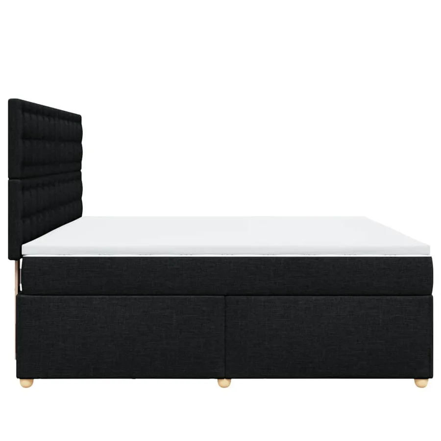 Sommier à lattes de lit avec matelas Noir 180x200 cm Tissu - 5