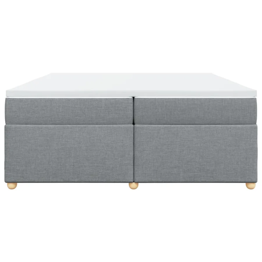 Sommier à lattes de lit avec matelas Gris clair 200x200cm Tissu - 4