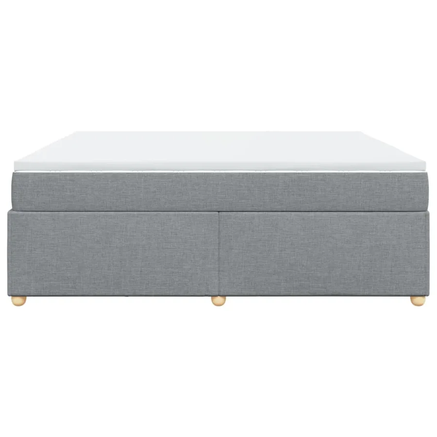 Sommier à lattes de lit avec matelas Gris clair 200x200cm Tissu - 8