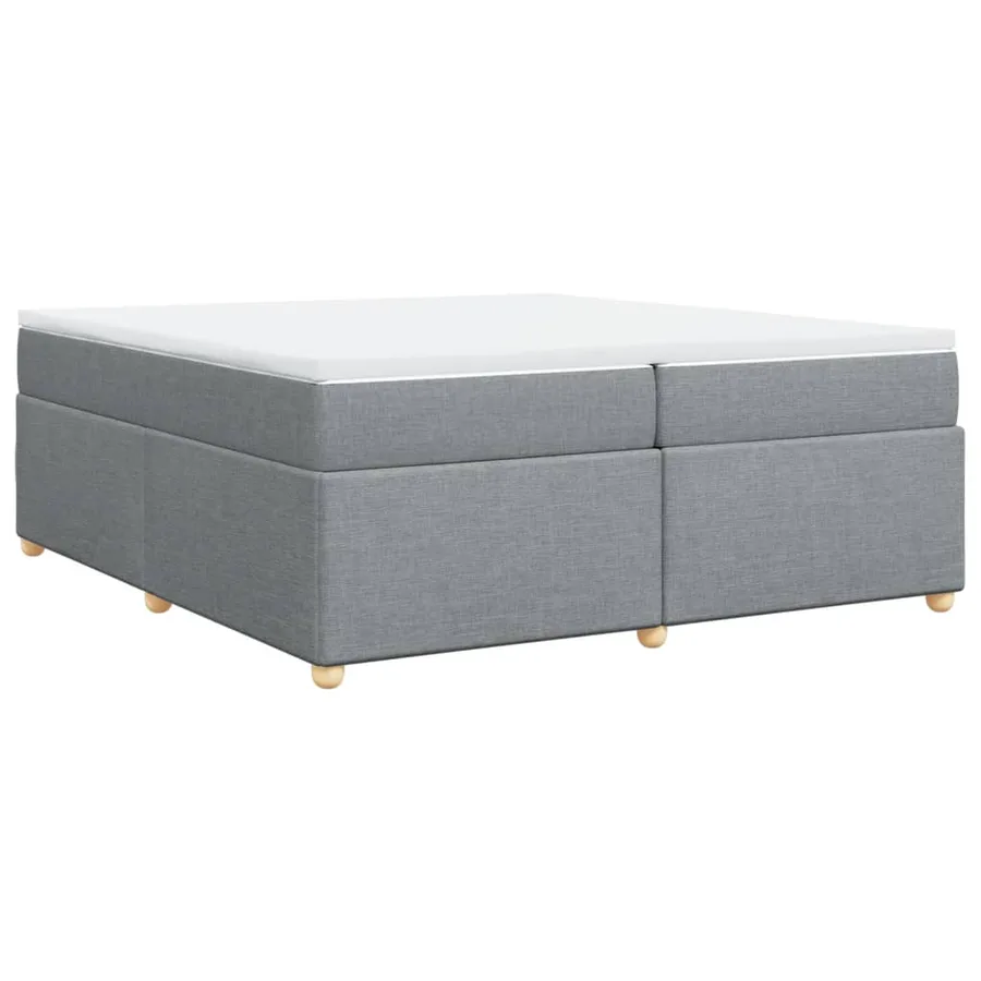 Sommier à lattes de lit avec matelas Gris clair 200x200cm Tissu - 9