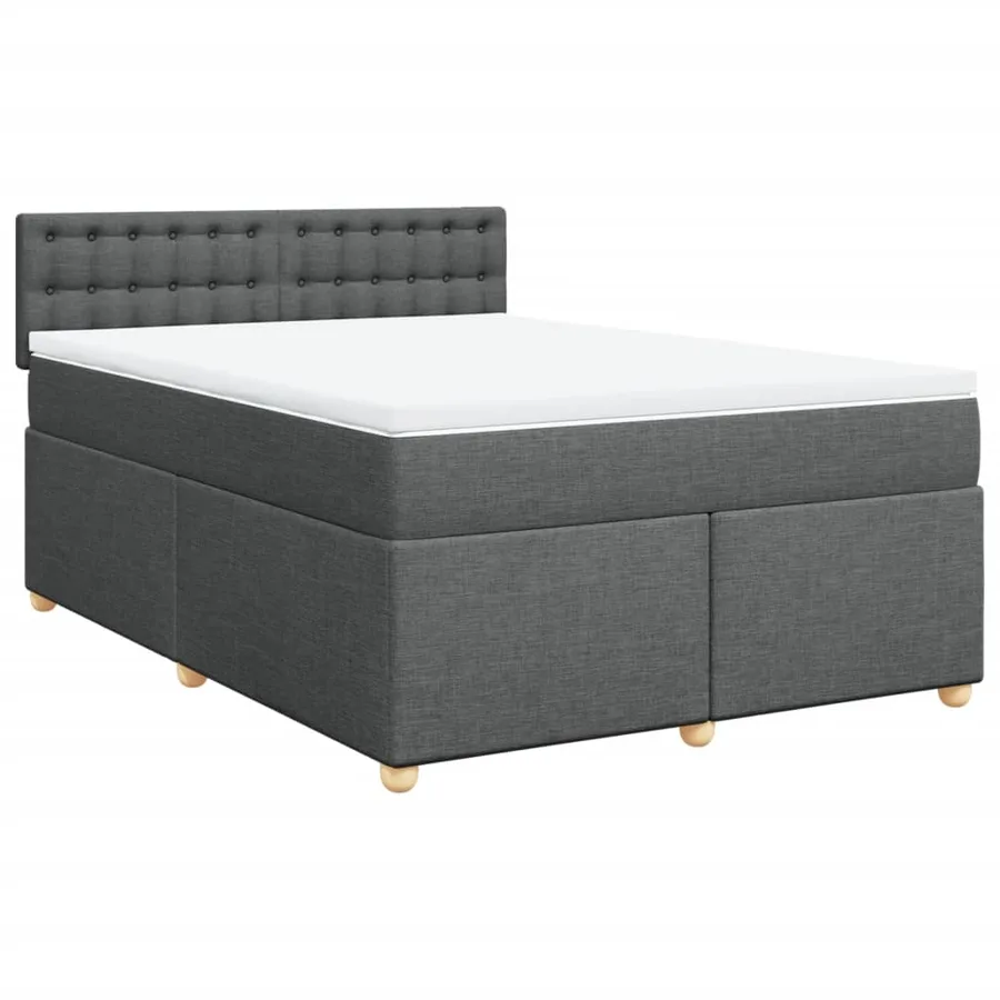 Sommier à lattes de lit avec matelas Gris foncé 160x200cm Tissu - 2
