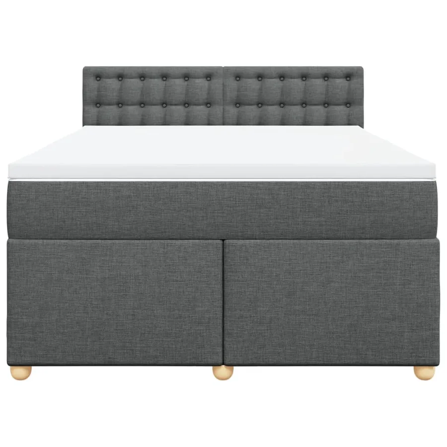 Sommier à lattes de lit avec matelas Gris foncé 160x200cm Tissu - 4