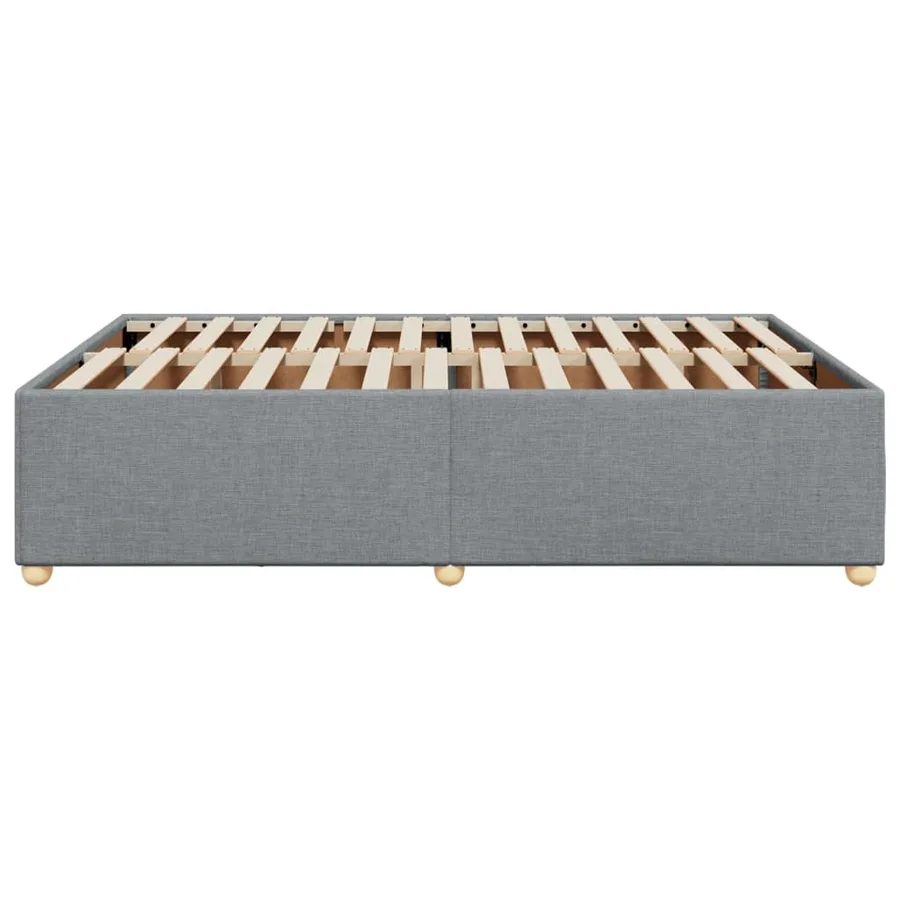 Cadre de lit sans matelas gris clair 140x190 cm tissu - 5