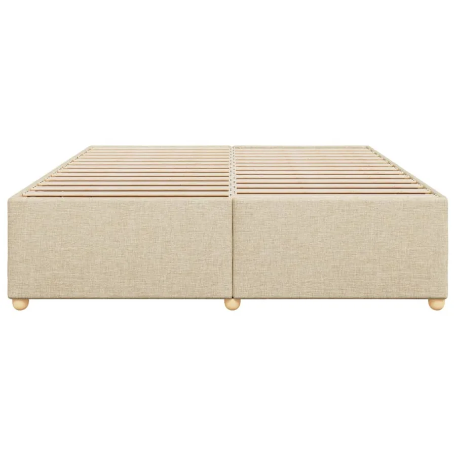 Cadre de lit sans matelas crème 180x200 cm tissu - 4