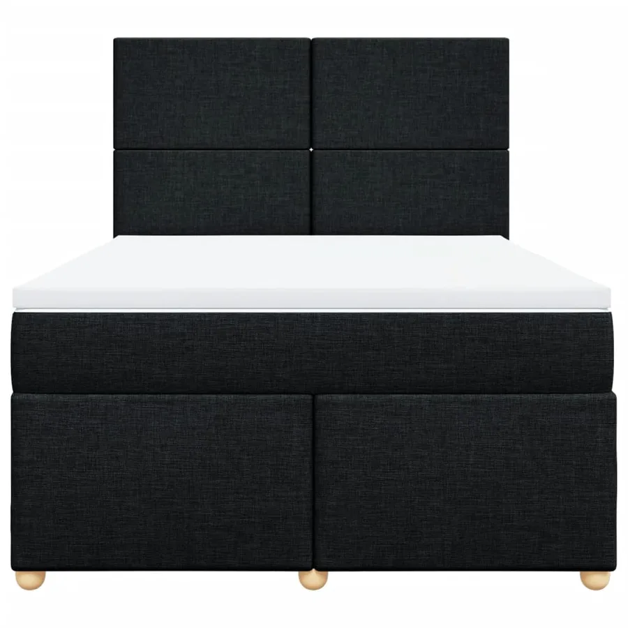 Sommier à lattes de lit avec matelas Noir 140x190 cm Tissu - 4