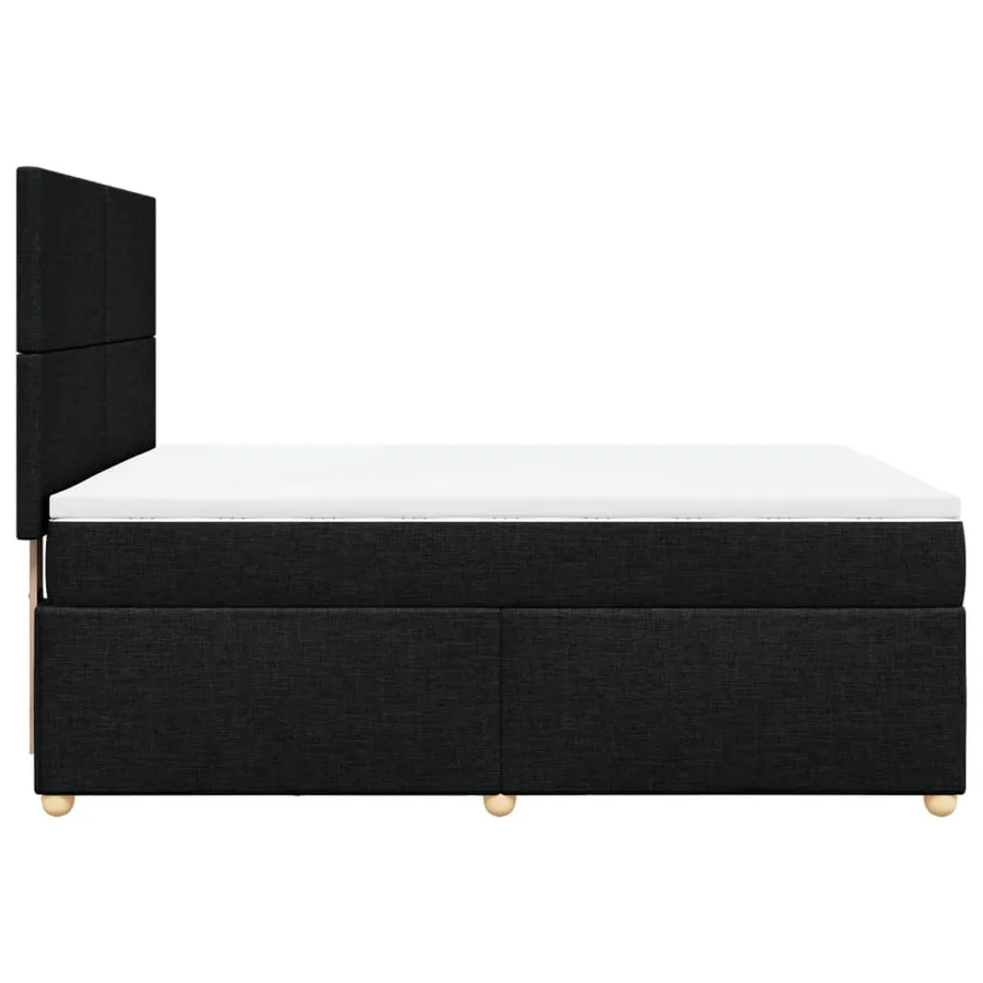 Sommier à lattes de lit avec matelas Noir 140x190 cm Tissu - 5