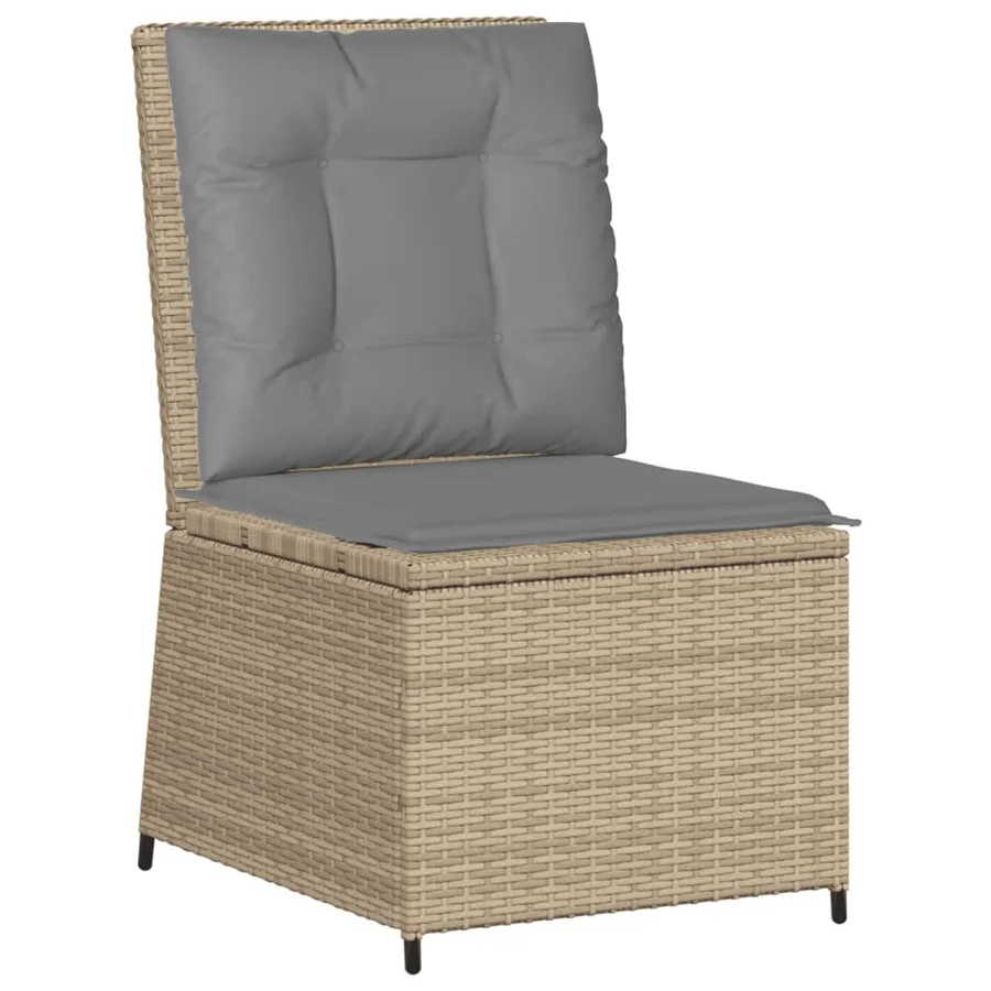 Salon de jardin avec coussins 5 pcs beige résine tressée - 6