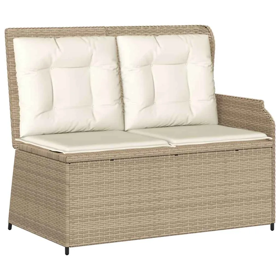 Salon de jardin avec coussins 5 pcs beige résine tressée - 4
