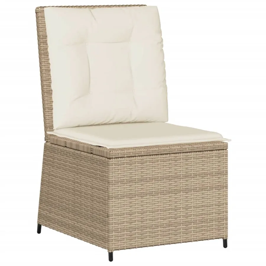 Salon de jardin avec coussins 5 pcs beige résine tressée - 7