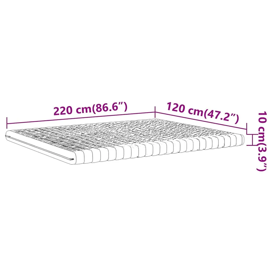 Matelas en mousse blanc 120x220 cm 7 zones dureté 20 ILD - 9