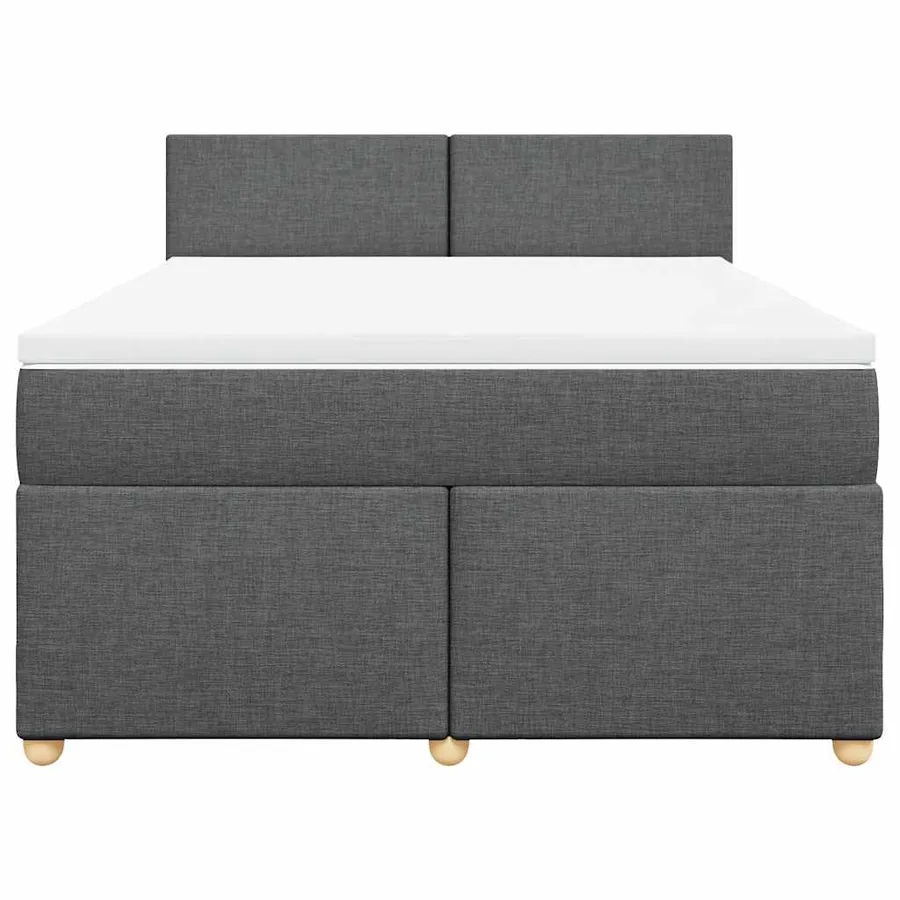 Sommier à lattes de lit avec matelas Gris foncé 140x190cm Tissu - 4