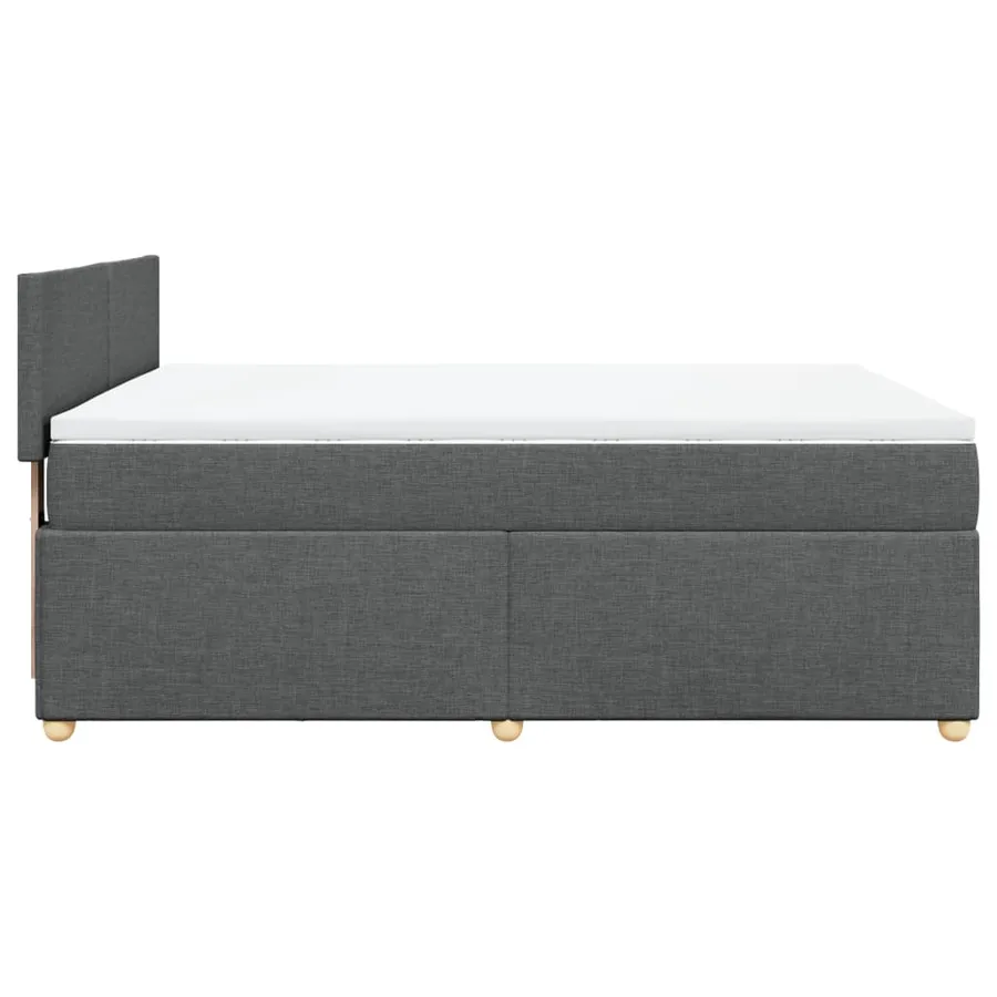 Sommier à lattes de lit avec matelas Gris foncé 140x190cm Tissu - 5