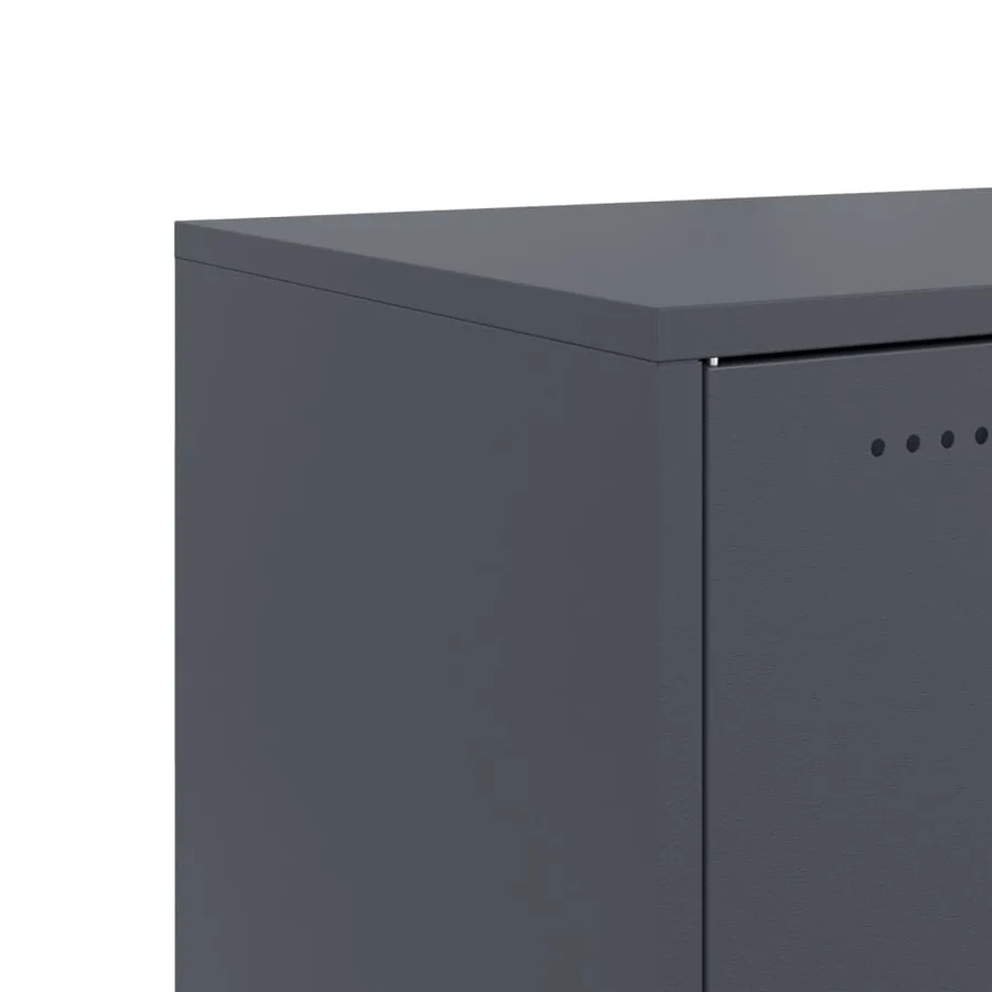 Buffet anthracite 100,5x39x72 cm acier - 11