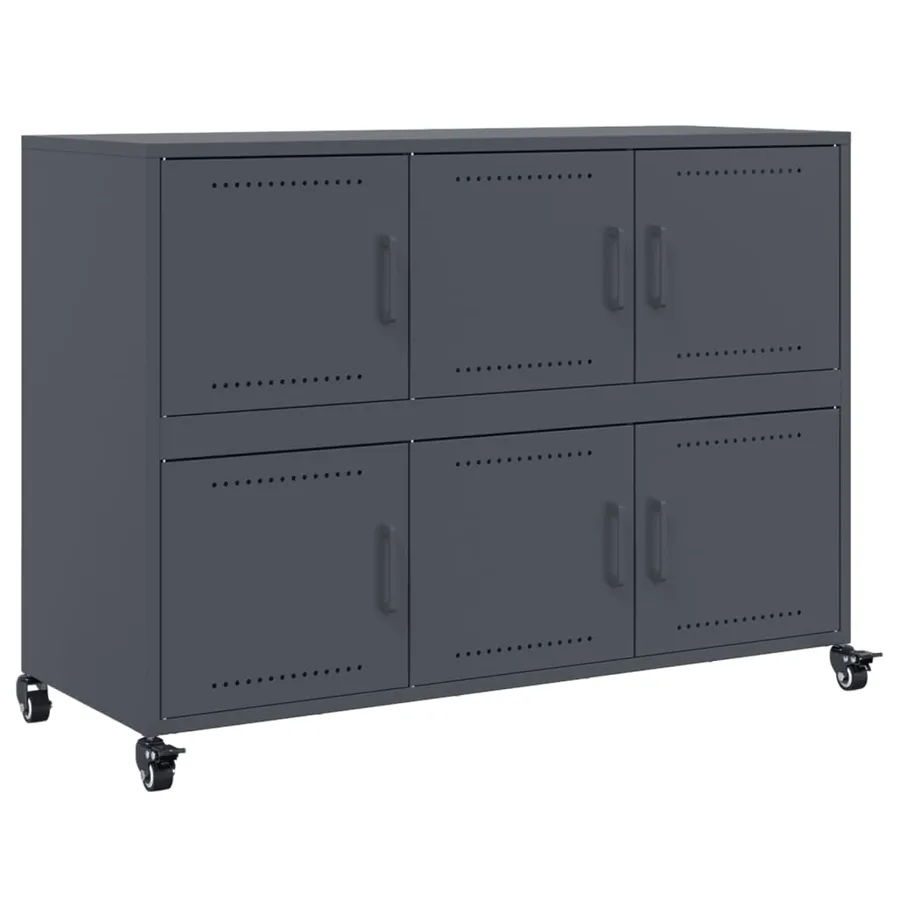 Buffet anthracite 100,5x39x72 cm acier - 2