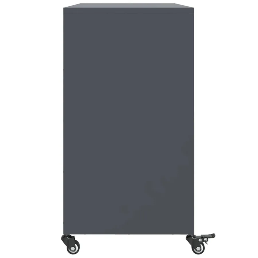 Buffet anthracite 100,5x39x72 cm acier - 7