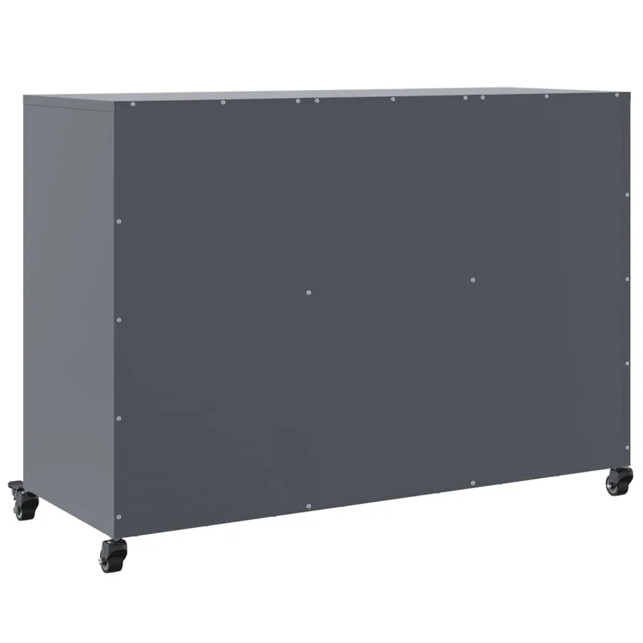 Buffet anthracite 100,5x39x72 cm acier - 8