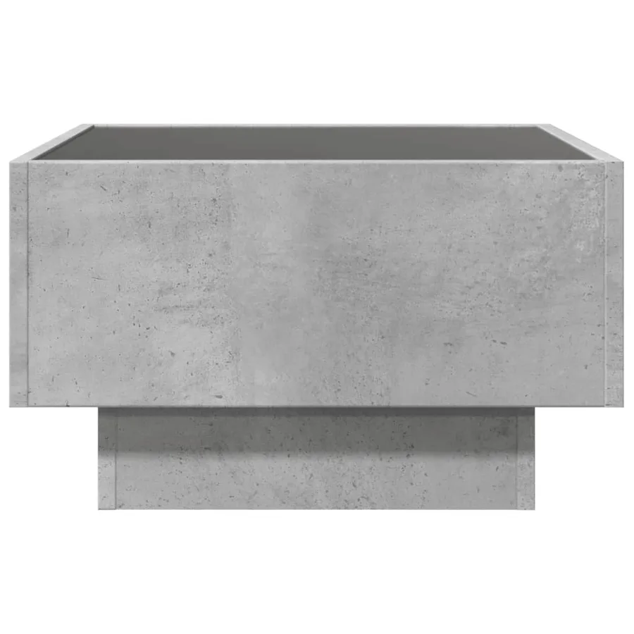 Table basse avec LED gris béton 50x50x30 cm bois d'ingénierie - 6