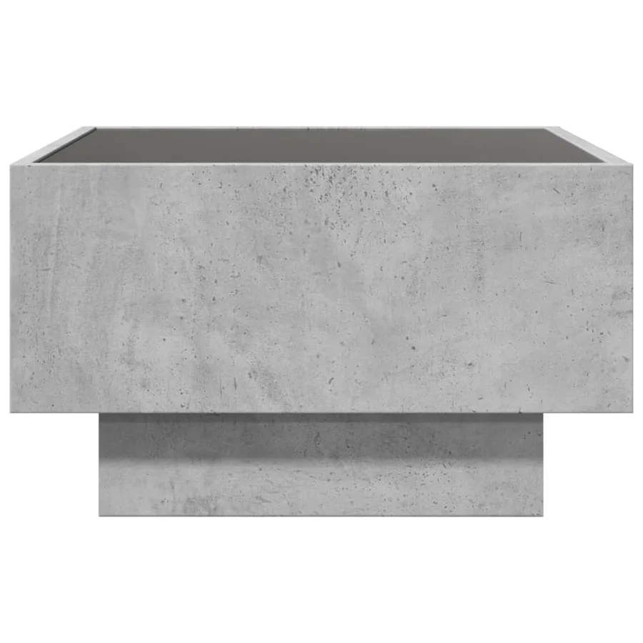 Table basse avec LED gris béton 50x50x30 cm bois d'ingénierie - 7