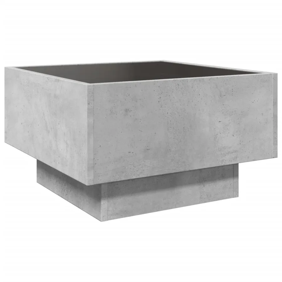 Table basse avec LED gris béton 50x50x30 cm bois d'ingénierie - 8