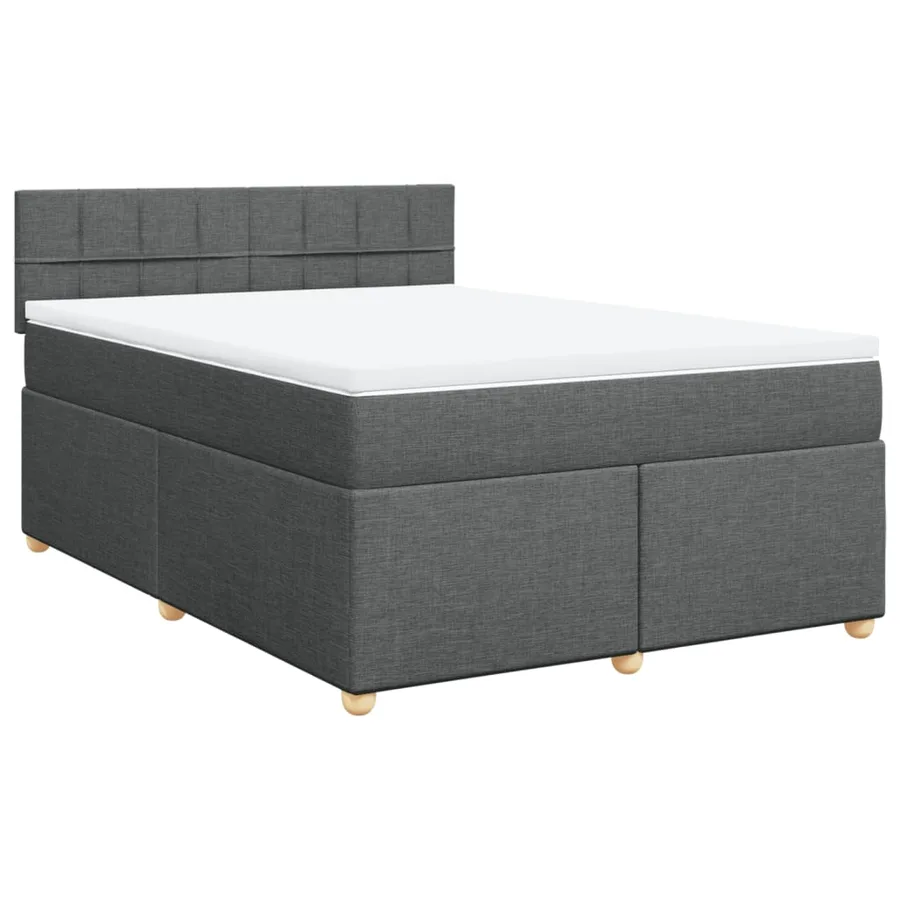 Sommier à lattes de lit avec matelas Gris foncé 140x190cm Tissu - 2