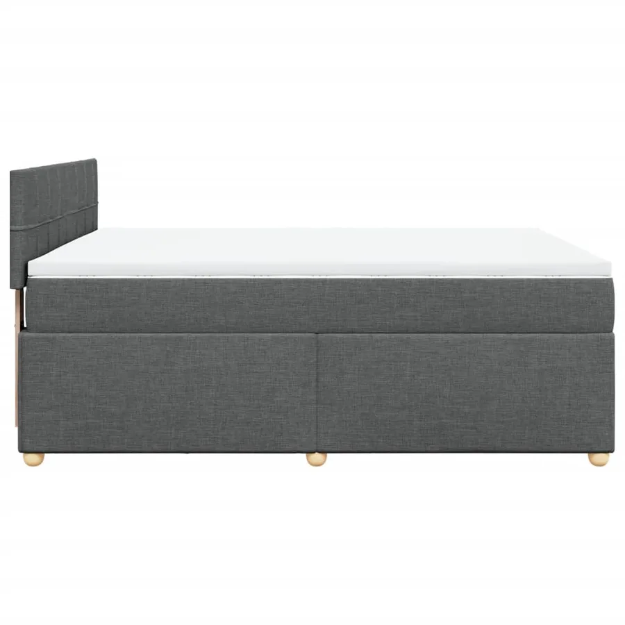 Sommier à lattes de lit avec matelas Gris foncé 140x190cm Tissu - 5