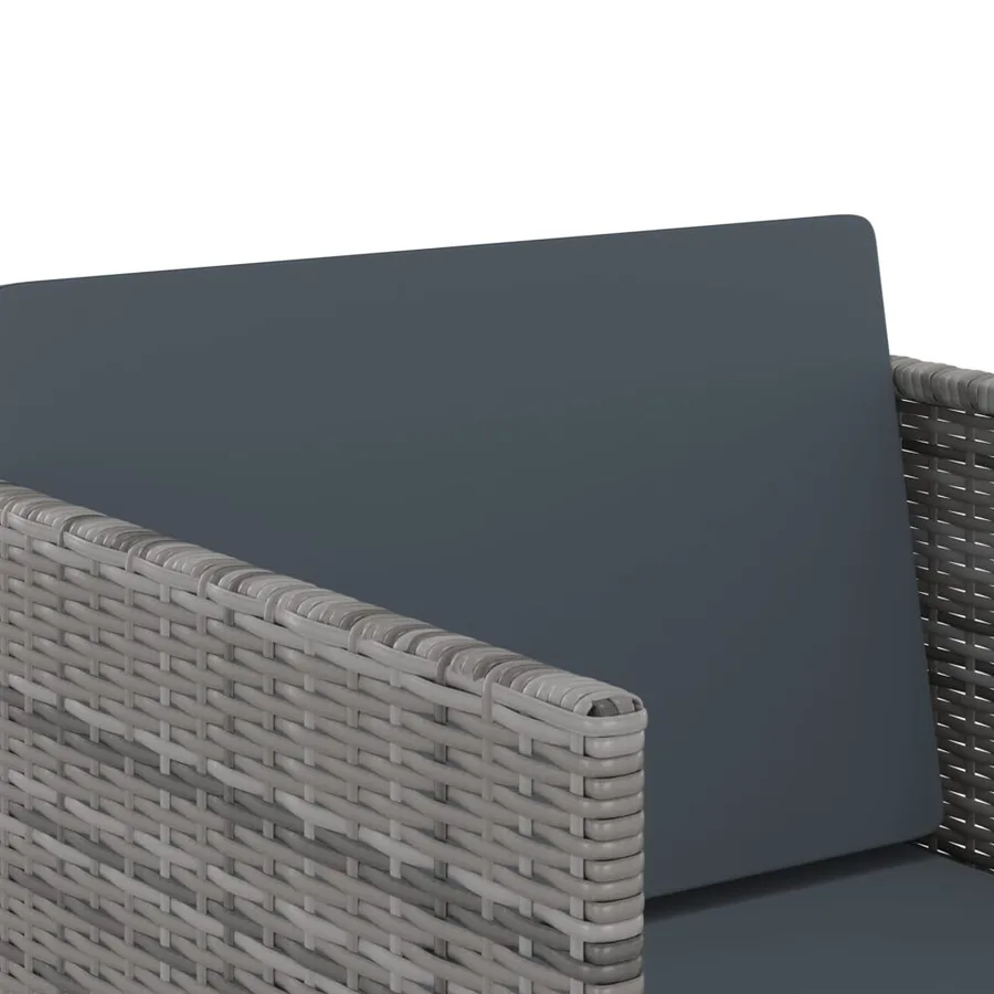 Ensemble à manger de jardin coussins 9pcs Résine tressée Gris - 11