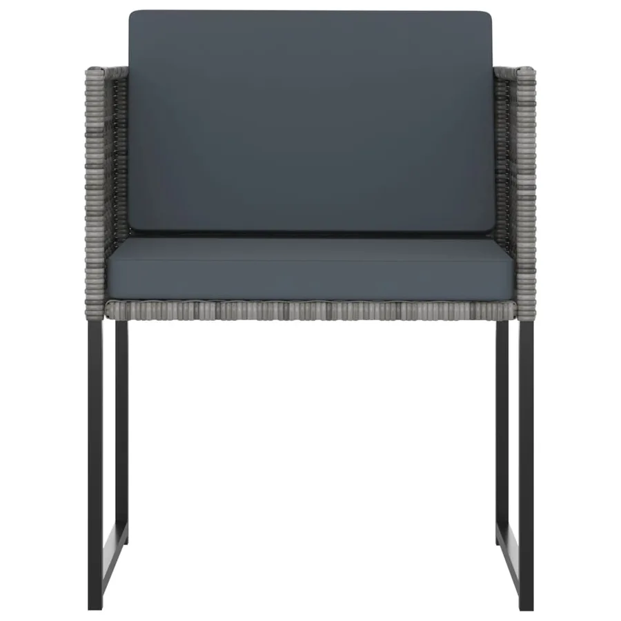 Ensemble à manger de jardin coussins 9pcs Résine tressée Gris - 4