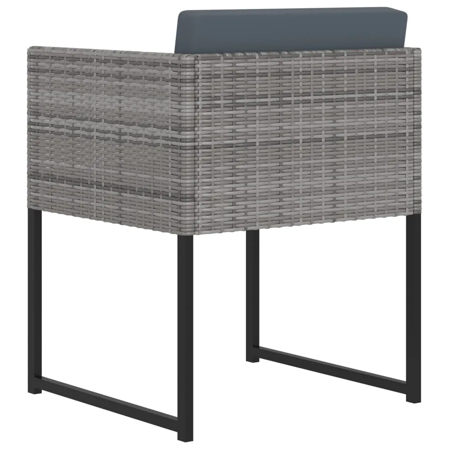 Ensemble à manger de jardin coussins 9pcs Résine tressée Gris - 5