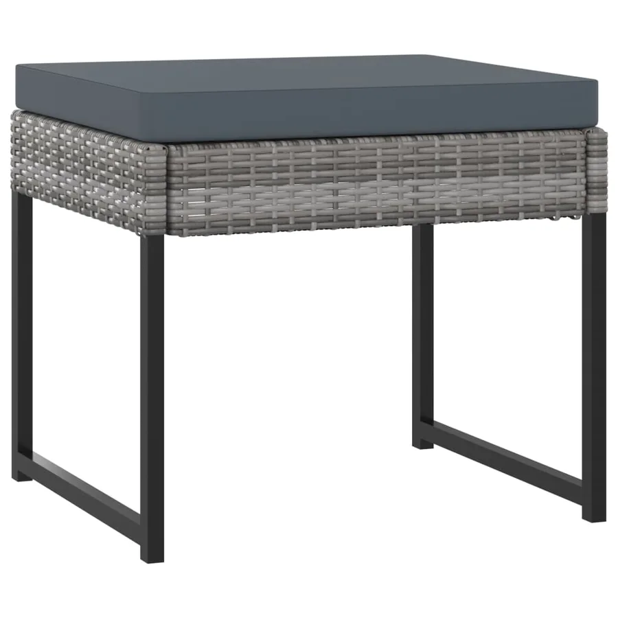 Ensemble à manger de jardin coussins 9pcs Résine tressée Gris - 7