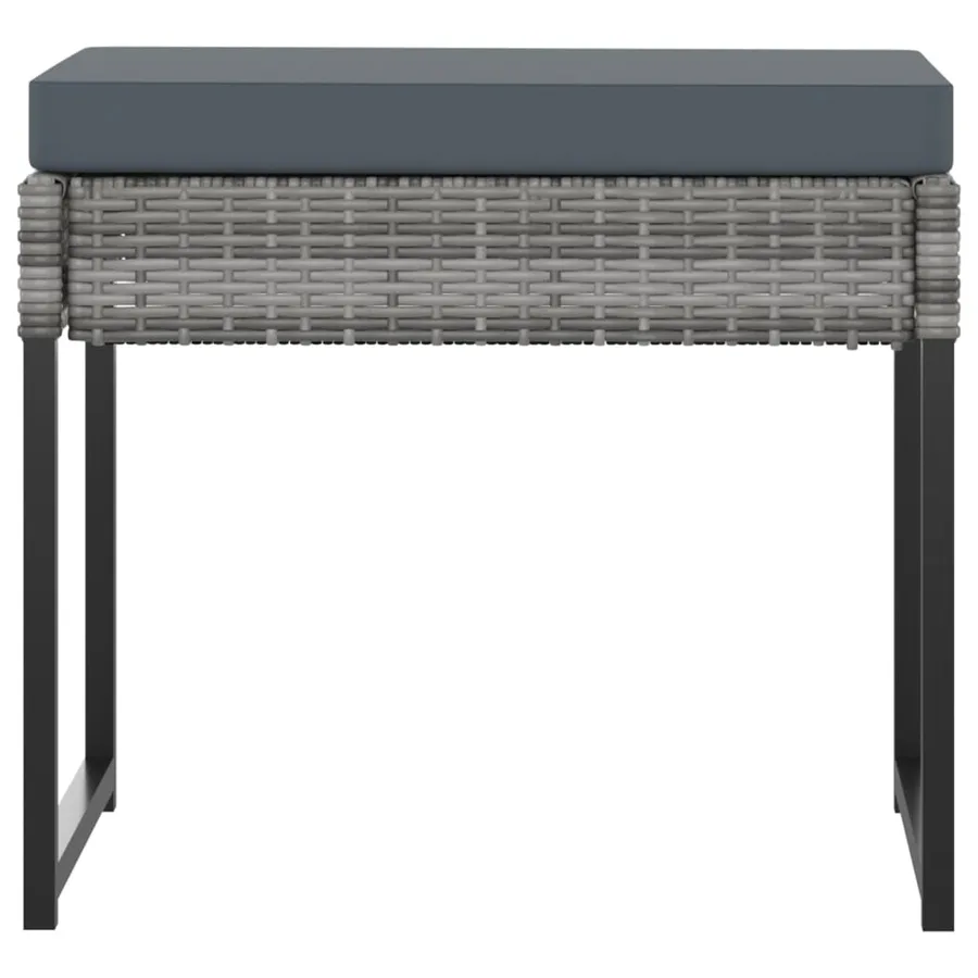 Ensemble à manger de jardin coussins 9pcs Résine tressée Gris - 8