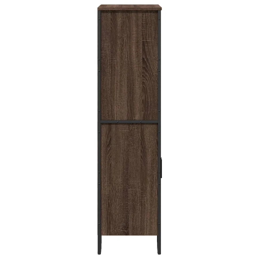 Buffet haut chêne marron 79,5x35,5x137,5 cm bois d'ingénierie - 5