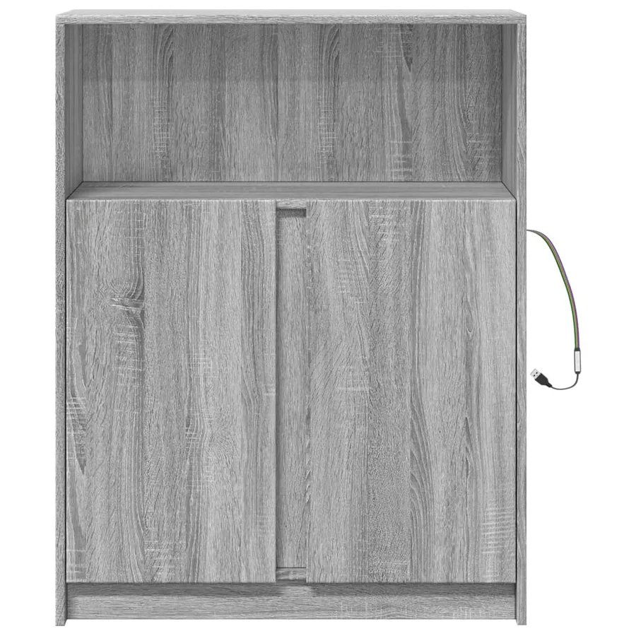 Buffet avec LED sonoma gris 77x34x100 cm bois d'ingénierie - 6