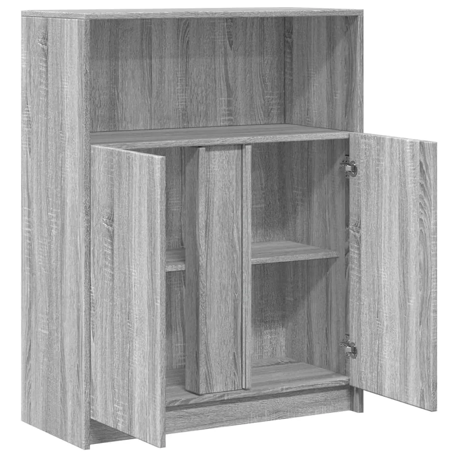 Buffet avec LED sonoma gris 77x34x100 cm bois d'ingénierie - 9