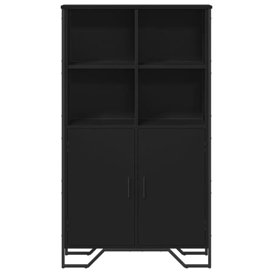 Buffet haut noir 79,5x35,5x137,5 cm bois d'ingénierie - 4