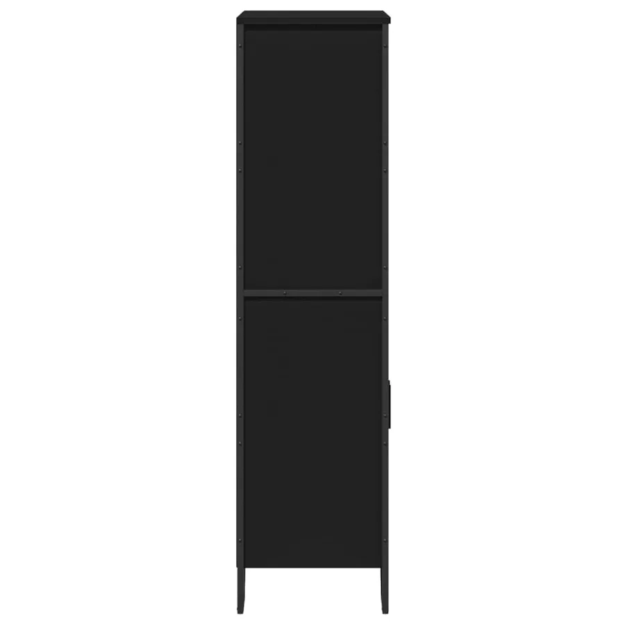 Buffet haut noir 79,5x35,5x137,5 cm bois d'ingénierie - 5
