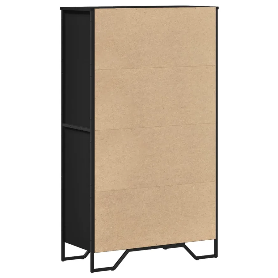 Buffet haut noir 79,5x35,5x137,5 cm bois d'ingénierie - 6