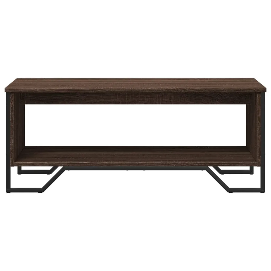 Table basse chêne marron 100x51x40 cm bois d'ingénierie - 5