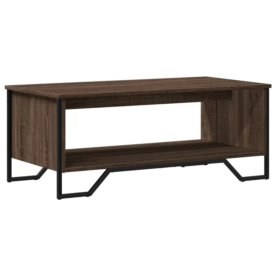 Table basse chêne marron 100x51x40 cm bois d'ingénierie - 7