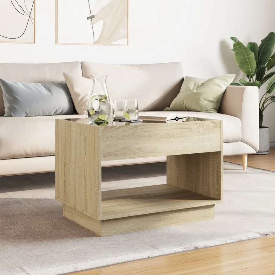 Table basse avec LED infini chêne sonoma 70x50x50 cm - 3