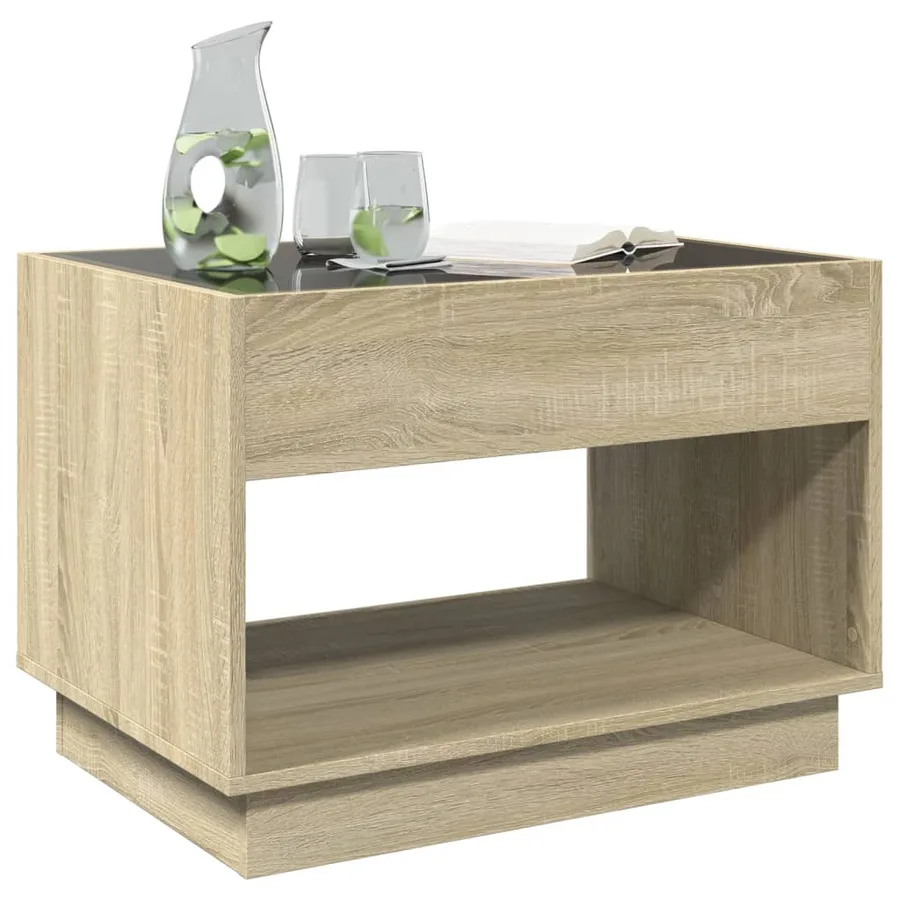 Table basse avec LED infini chêne sonoma 70x50x50 cm - 4
