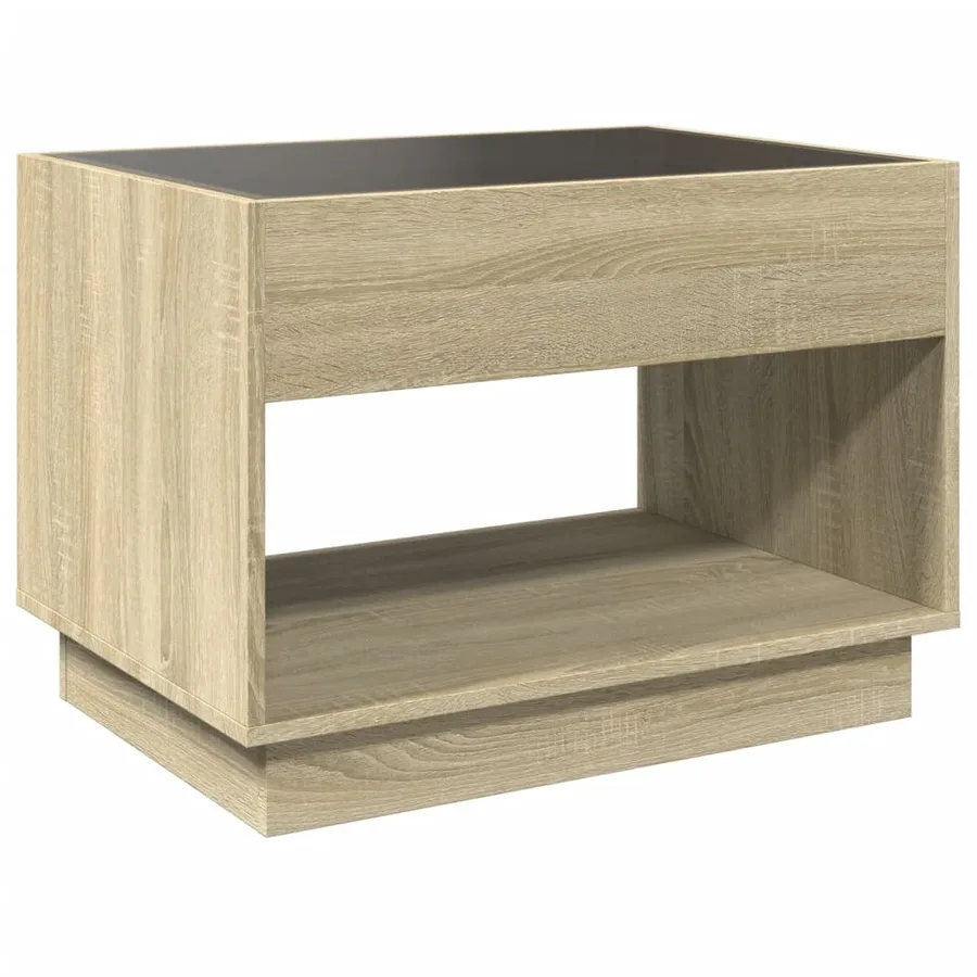 Table basse avec LED infini chêne sonoma 70x50x50 cm - 8