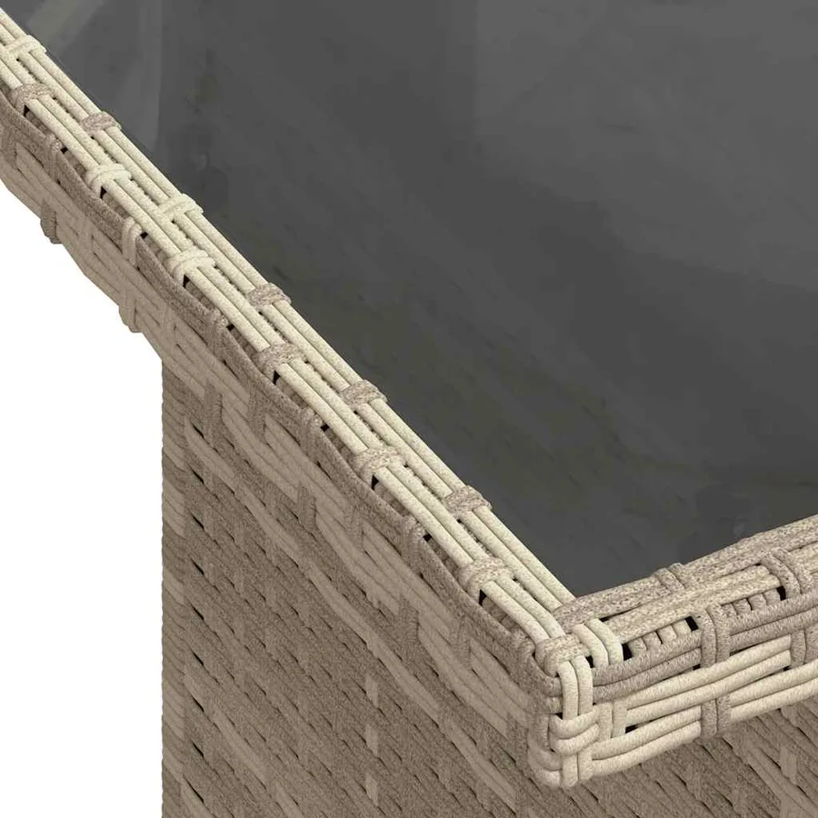 Salon de jardin avec coussins 7 pcs gris clair résine tressée - 9