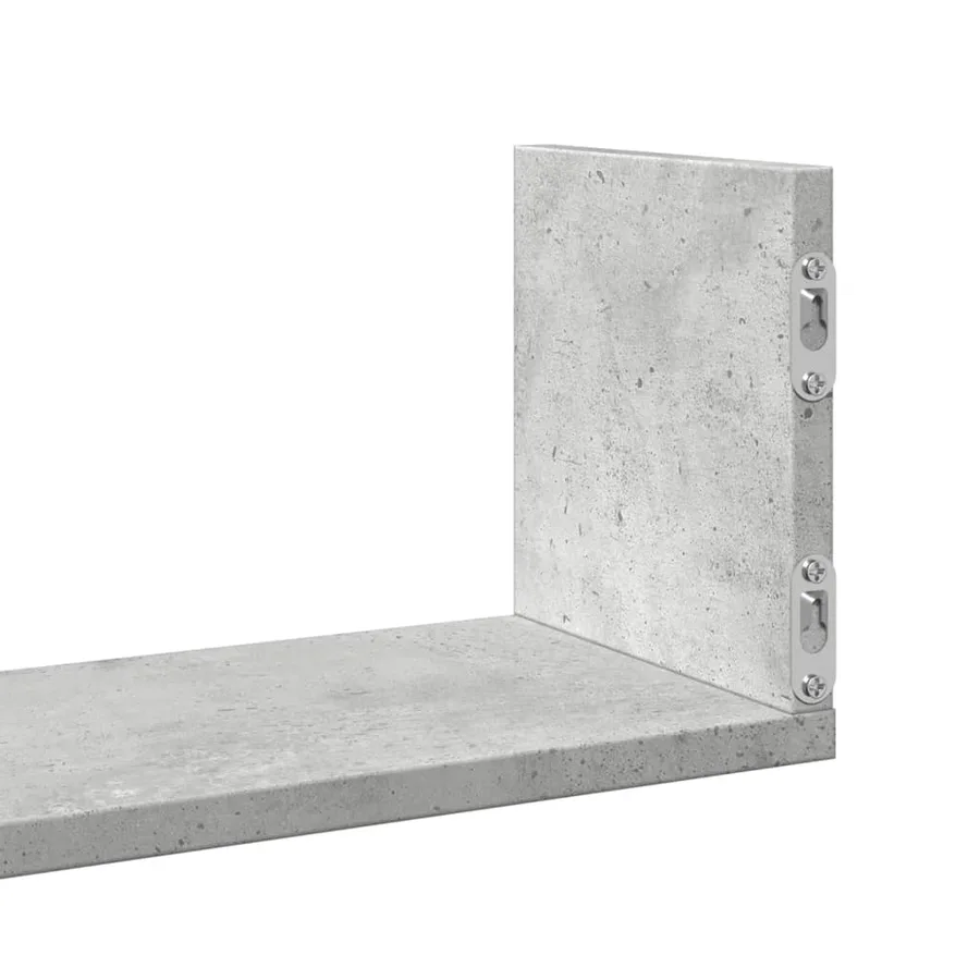 Étagères murales 3 pcs gris béton 58x18x18 cm bois d'ingénierie - 8