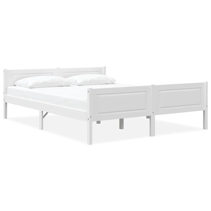 Cadre de lit sans matelas bois massif de pin blanc 140x200 cm