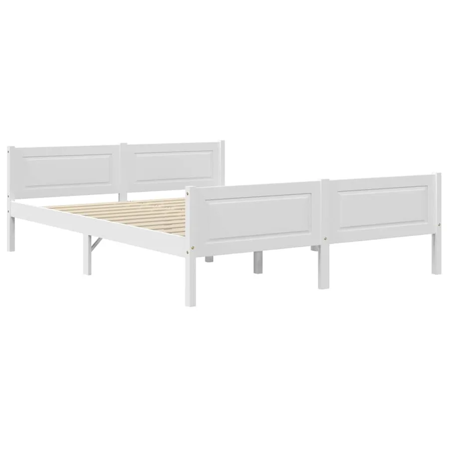 Cadre de lit sans matelas bois massif de pin blanc 140x200 cm - 2